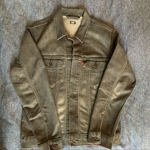 Levi’s Grey Denim Jacket with Red Accents Medium